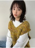 暗髪 シースルーバング 鎖骨ミディアム