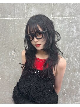 オーン 渋谷(OOn) ブルーブラックロングレイヤーウルフ