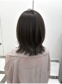 韓国顔まわりレイヤーカットグレージュオリーブベージュブラウン