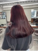 ワインレッド/チェリーレッド/レイヤーカット/ケアブリーチ/赤髪