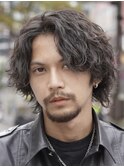 ツイストスパイラルパーマセンターパートウルフシャドウパーマ