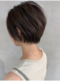 ショートボブ×グレージュ