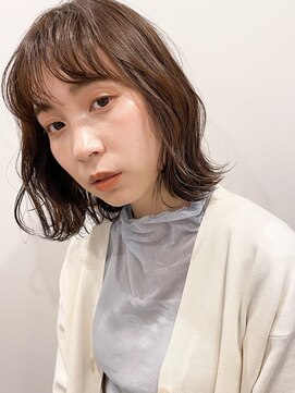 アンヘアー 元町三宮(UNHAIR) くびれボブ×シアーグレージュ/ゆるふわ巻き/ミルクチョコレート