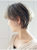 ショートボブ_エアリーミディショートパーマ_ba314901