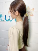 ナチュラ(natura) 髪質改善 で艶髪 ポニーテール☆ フェザーバング で大人可愛い