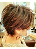 ハンサムショートxハイライトx耳かけ 20代30代40代