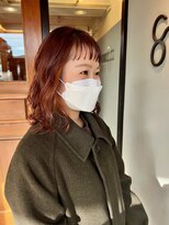 ヘア プロデュース キュオン(hair produce CUEON.)&nbsp;オン眉/オレンジブラウン/伸ばしかけでも可愛く/ゆるふわ