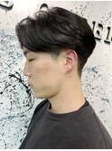 2ブロック刈り上げセンターパート×ニュアンスマッシュパーマ!