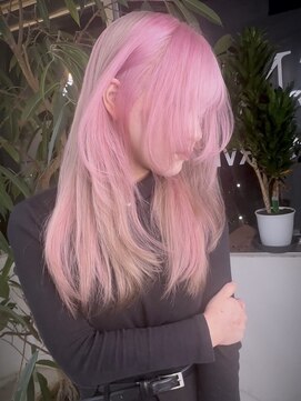 イエナ 渋谷(IENA) ピンクデザイン　デザインカラー　インナーカラー　ブロックカラ