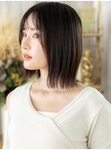 艶感ダークアッシュ切りっぱなしミディアムh3志木20代30代40代
