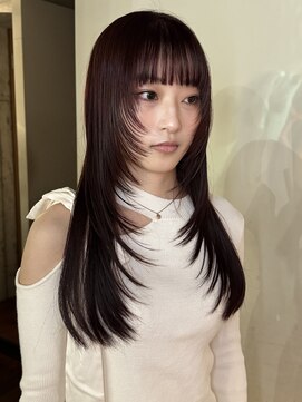 ノラジャーニー(NORA Journey) シャギーレイヤーカットロングレイヤーウルフカットボルドー