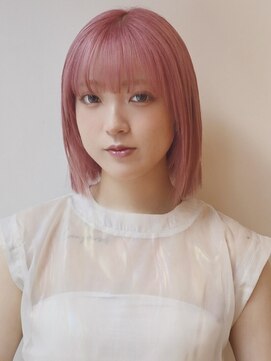 ザ ドッツ(THE DOTS) ピンクカラー ハイトーン ケアブリーチ レイヤーカット 前髪