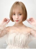 くびれヘアアプリコットオレンジ夏ヘアハイライトカラー