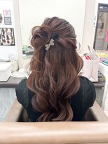 サイドおだんごハーフアップ