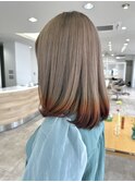 裾デザインカラーミルクティーカラー_レイヤーカット