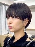 黒髪マッシュ＊マッシュショート＊刈り上げ女子＊艶髪