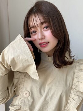 エインアンリー 明治神宮前(AIN.ANLY.) レイヤーミディアムくびれロングラベンダーピンクベージュ