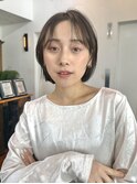 前髪なしのおしゃれミニボブスタイル