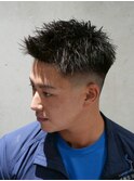MEN'S/アップバングショート×スキンフェード/短髪