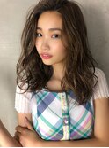 ナチュラルコットンパーマ　艶レイヤー　小顔カットライン