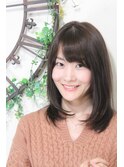 綺麗系セミディ/ココアブラウン/モテ・愛されスタイル