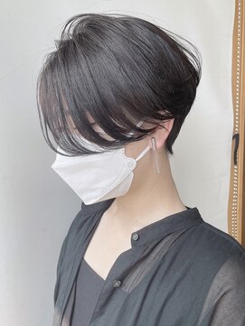 モリオフロムロンドン 原宿本店(morio from London) 【morio 原宿】大人可愛い 黒髪ハンサムショート 前髪なし