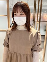 ラミエ バイ メルト 吉祥寺(lamie by melt)&nbsp;"久保田"オレンジブラウンぱつっと前髪切りっぱなしミディアム