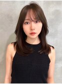 ブリーチなしピンクブラウン/レイヤーカット×エアリーロング