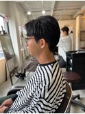 MEN’SHAIR刈り上げアッシュブラックマッシュヘア