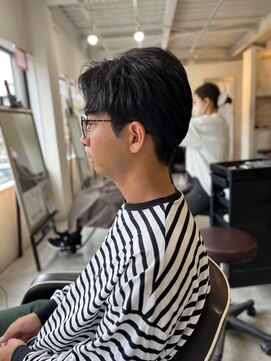 ソイクフ(SOY KUFU) MEN’SHAIR刈り上げアッシュブラックマッシュヘア