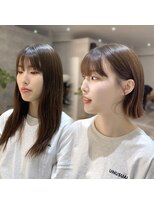 エヌ 大阪梅田店(enu)&nbsp;タッセルボブ×酸性縮毛矯正/韓国ボブ/梅田美容院/髪質改善