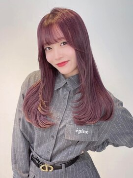 フォルテ 城北店 デザインカラー/レイヤーカット/ウェットヘア/オリーブベージュ