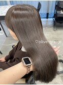 オリーブグレージュ　グレージュ　赤みなし　ブリーチなし
