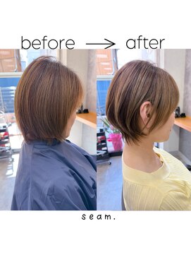 シーム(seam.) 簡単スタイリング耳掛けショート◎どんな髪質・毛量・年齢もOK!