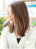 ■かきあげバング流れるレイヤーくびれミディ307川口30代40代