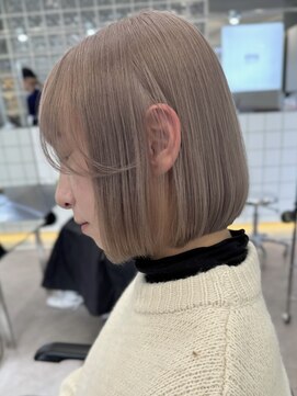 サンクマーケット 渋谷(cinq MARKET) 渋谷ブリーチカラータッセルボブ顔周りレイヤー切りっぱなしボブ