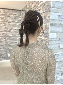 ミディアムツインポニーヘアセット＊