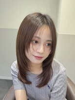 ヘアーメイク ロン(Ron)&nbsp;青木/大人可愛いミディアムレイヤー/チョコレートブラウン/長野