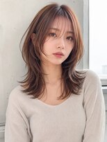 アーサス バイ ヘッドライト 君津店(ursus by HEADLIGHT)&nbsp;韓国大人ウルフくびれレイヤー小顔ミディアムミルクブラウン
