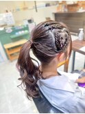 体育祭！ハートコーンロウ×ポニーテール