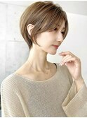 say.ショートボブ耳掛けショートイメチェンスモーキーカラー