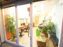 植物あふれる店内。