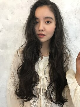 ヘア ラボ ニコ 藤沢店(hair Labo nico...) ロングハニーヘアマーメイドアッシュエフォートレス厚めバング