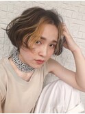 イエロー(ポイントカラー)×シフォンベージュ