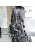 暗髪シルバーグレージュ