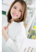 アシンメトリーかきあげバングナチュラルロブヘアc1