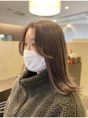 韓国風前髪×ミルクティーダブルカラー