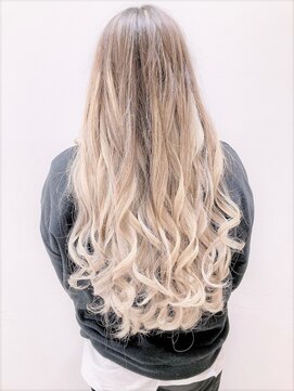 ヘアーライズ 池袋東口店(hair RISE) ロングヘアーブリーチハイライトシャドールーツシルバーアッシュ