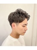 ツーブロック刈り上げアップバング　束感マッシュショート