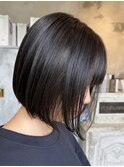 大人マッシュショート丸みショート黒髪ショートベリーショート